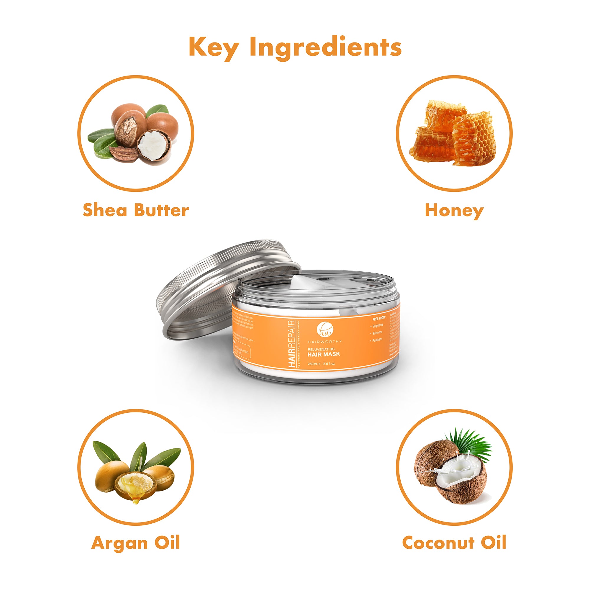 Masques réparateurs capillaires 250ml.