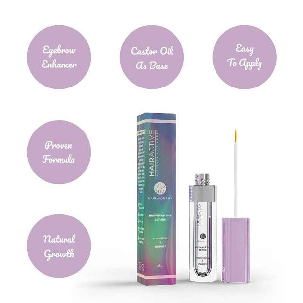HairWorthy Browworthy Serum – Eyebrow Enhancer with Castor Oil Base