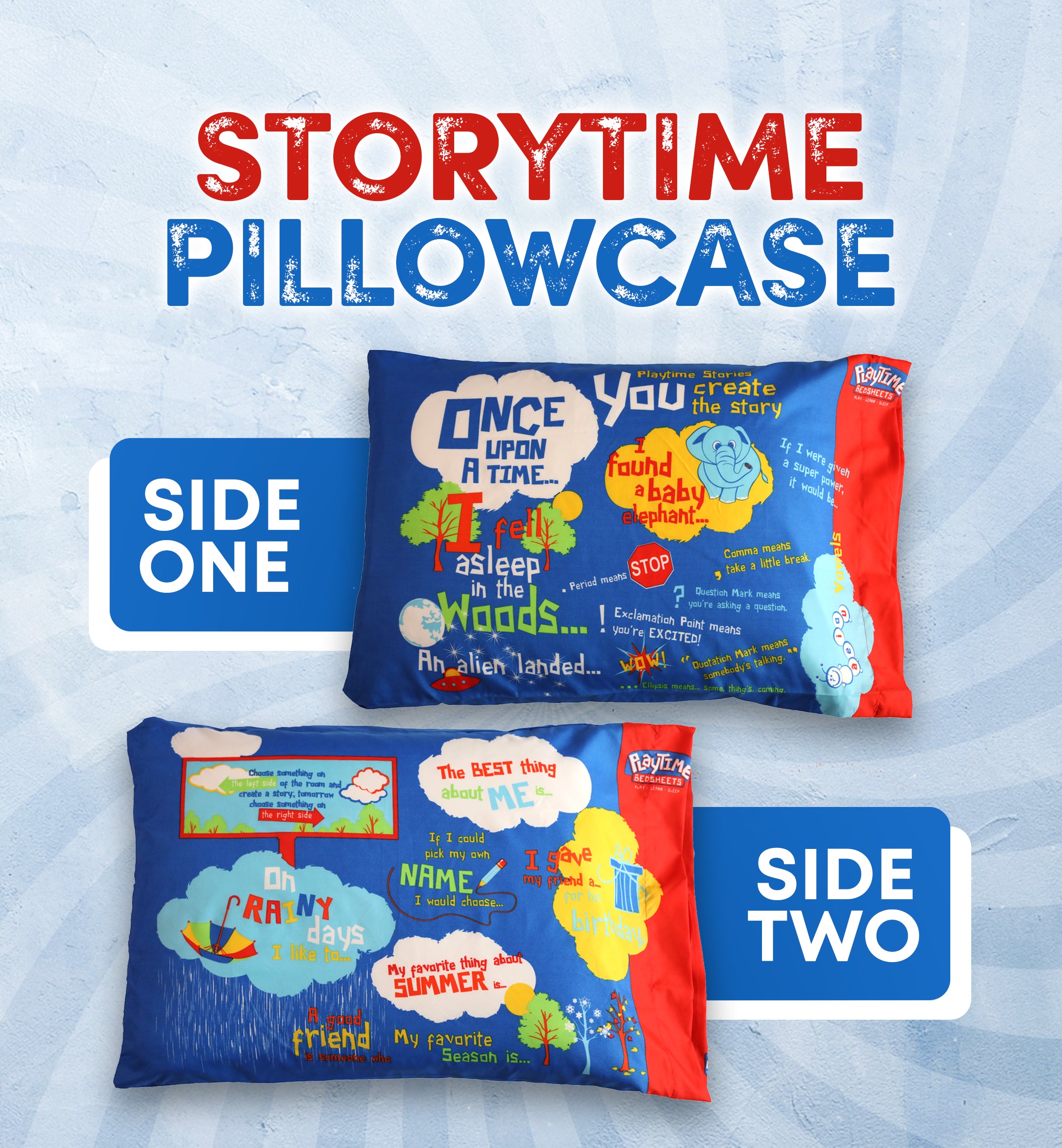 Taie d'oreiller Playtime Story-Time 20 x 30 po 