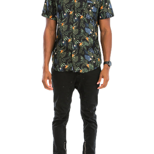 Men's Tropical Floral Print Shirt