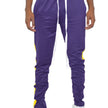 Men’s Purple Jogger Pants with Yellow Side Stripes