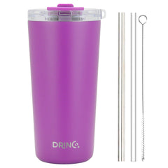 DRINCO® Seattle 20oz Insulated Tumbler Spill Proof Lid w/straw-Purple