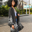 Women Embroidered Kimono Cardigan Open Front Lightweight Cover Up
