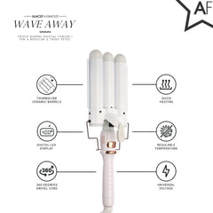 Wave Away Triple Barrel Curler with Tourmaline Ceramic Barrels