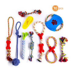 Livraison rapide 10 pièces Assortiment de jouets à mâcher en corde de coton tressée pour chien