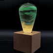 C.P.LIGHT Teardrop Glass Accent Lamp with Wooden Base