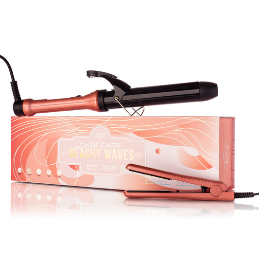 Almost Famous Beach Wave Babe Set with Curling Wand & Mini Flat Irons.