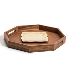 Plateau de charcuterie/service octogonal en bois 17"