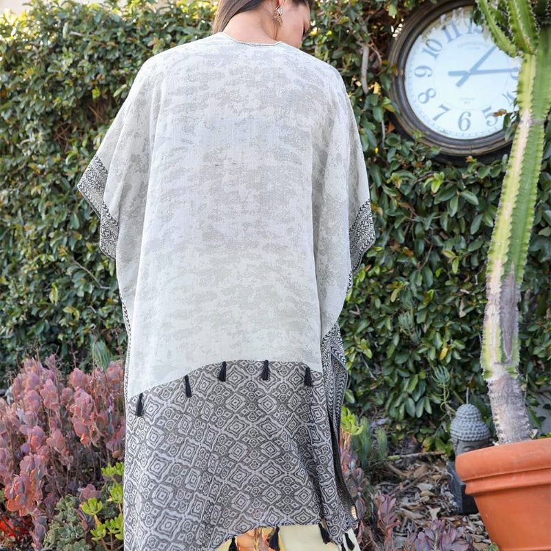 Women Gradient Kimono Cardigan Open Front Lightweight Cover Up