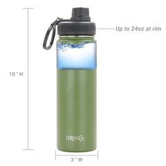 DRINCO® 22oz Stainless Steel Sport Water Bottle - Forest