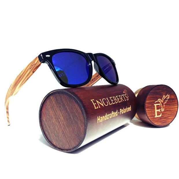 Polarized Blue Zebrawood Glasses