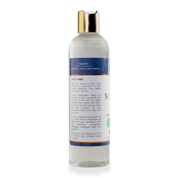 Health &amp; Wisdom Topical Magnesium Oil with Aloe Vera – Natural Pure Magnesium Oil