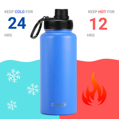 DRINCO® 32oz Stainless Steel Water Bottle - USA Flag-Royal Blue