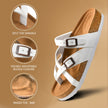 Aerothotic White Split Toe Sandals with Double Adjustable Buckle Closure