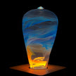 LED Light Bulb Lamp with Wooden Base - Colorful Sunset Design