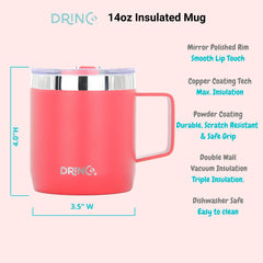 DRINCO® 14 oz Coffee Mug Vacuum Insulated Camping Mug Double Wall