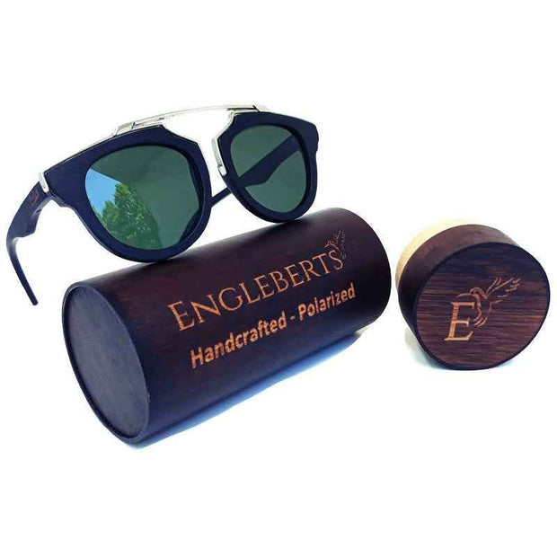 Engelberts Black Wood Sunglasses with Silver Trim