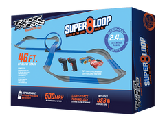 Super 8 Loop Glow in the Dark R/C Slot Racing 46ft Track