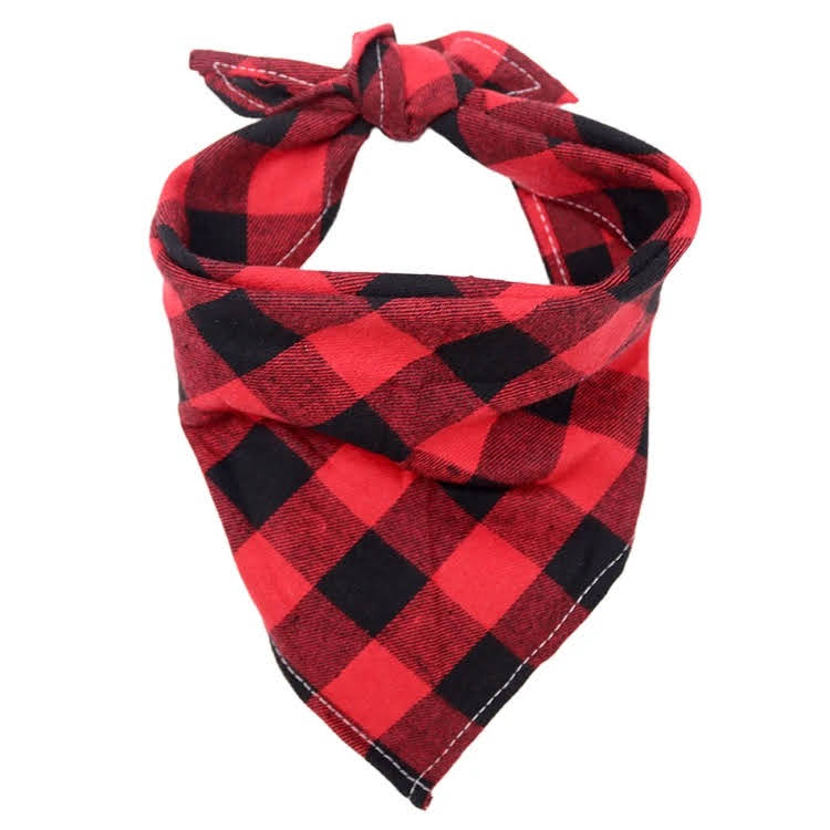 Plaid Dog Bandana Set