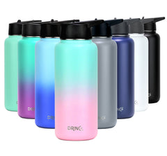 DRINCO® 32oz Stainless Steel Water Bottle (3 lids) - Macaron