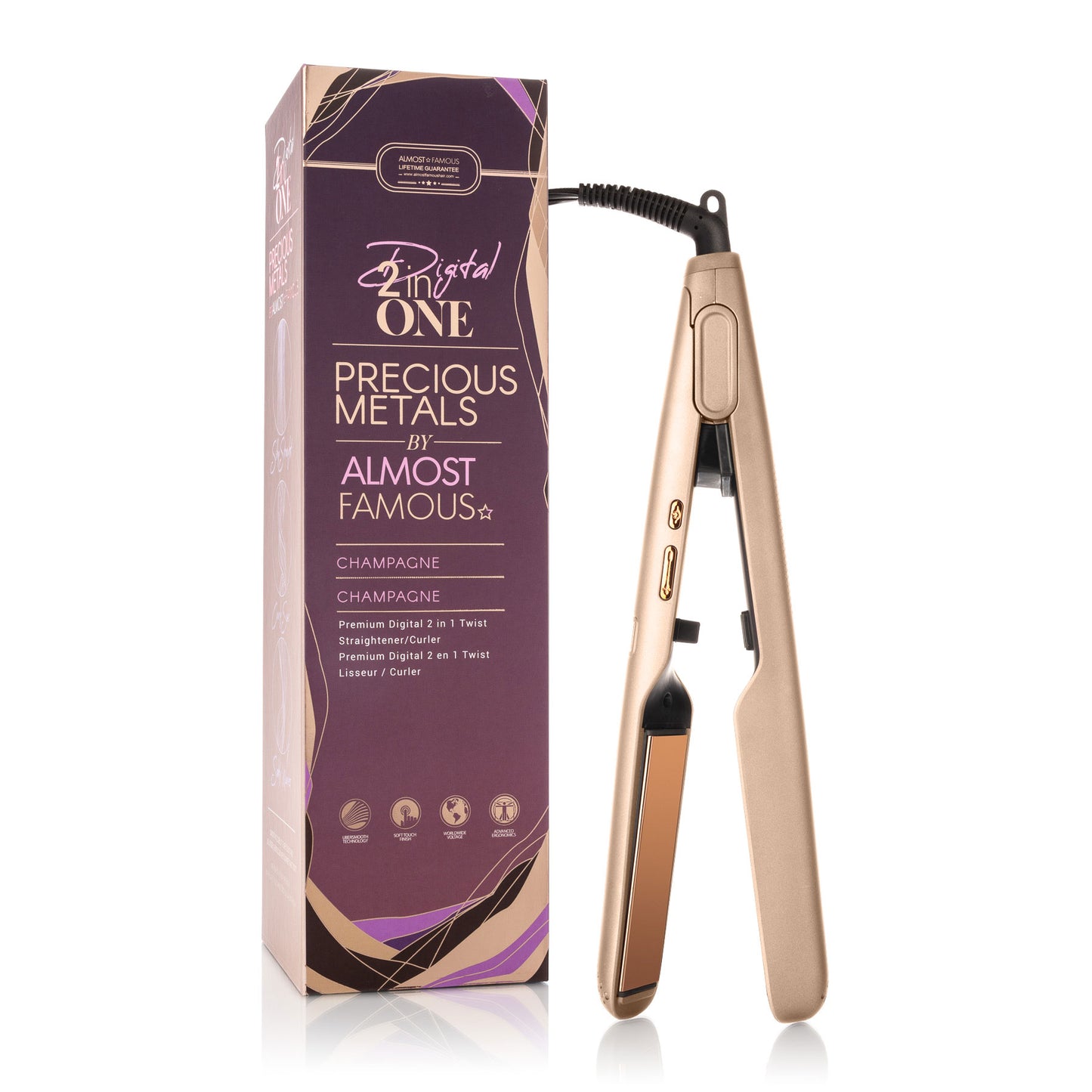 Almost Famous Digital 2in1 Twist Flat Irons with RG Titanium Plates.
