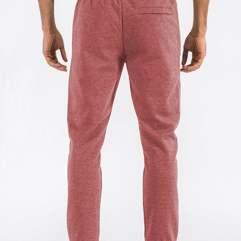 Men’s Red Jogger Pants with Zippered Pockets