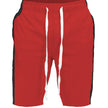 Red Athletic Shorts with Black Side Stripes & White Drawstring