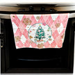 Christmas Tree Pink Argyle Pattern Soft Blanket with Snowflakes Design