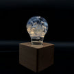LED Light Bulb Lamp with Wooden Base - Unique Decorative Home Lighting