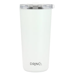 DRINCO® 20oz Insulated Tumbler Spill Proof Lid 2 Straws(Arctic White)