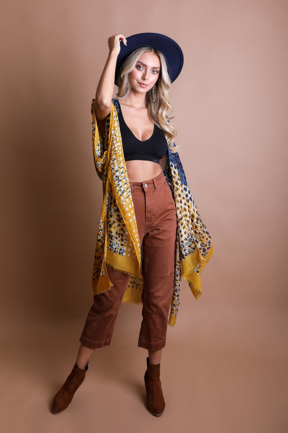 Colorful Frayed Kimono