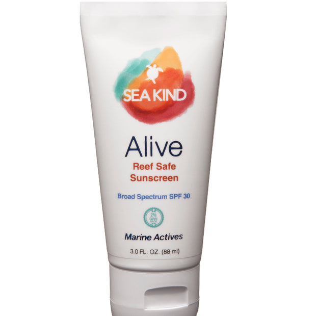 SEA KIND Alive Reef Safe Sunscreen - Broad Spectrum SPF 30, Marine Actives, 3.0 fl oz / 88 ml