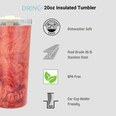 DRINCO® Seattle 20oz Insulated Tumbler Leakproof w/straw