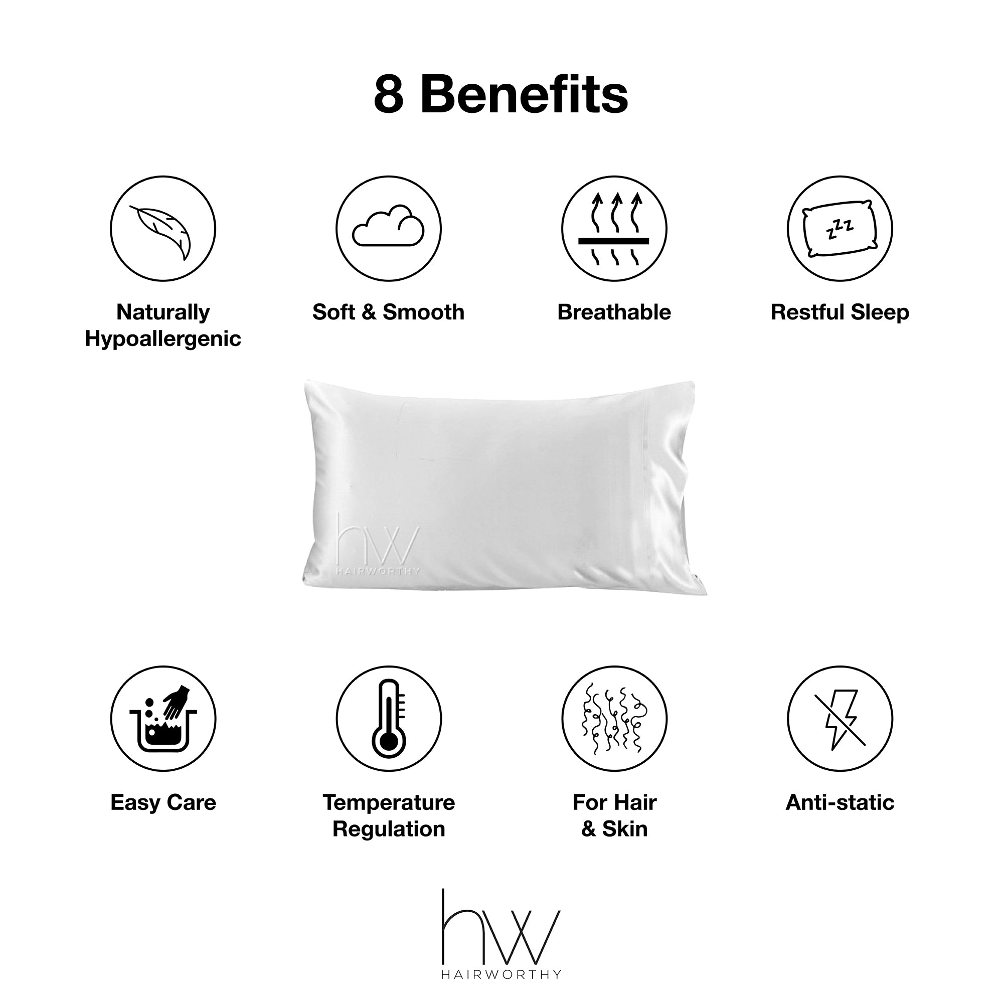 Funda de almohada de seda Hairworthy.