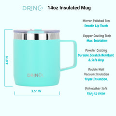 DRINCO® 14 oz Coffee Mug Vacuum Insulated Camping Mug Double Wall