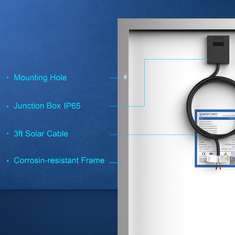 12V Solar Panel – High-Efficiency Monocrystalline Panel with Aluminum Frame