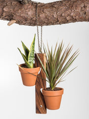 2 Pot Hanging/ Standing Plant Holder  12" x 2"  base 4" x 4"