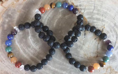 Bracelet diffuseur de chakra d'aromathérapie avec de véritables pierres précieuses !