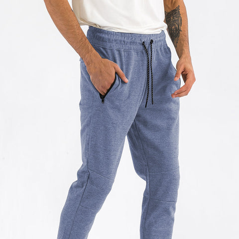 Men’s Jogger Pants – Blue Tapered Sweatpants with Drawstring Waist