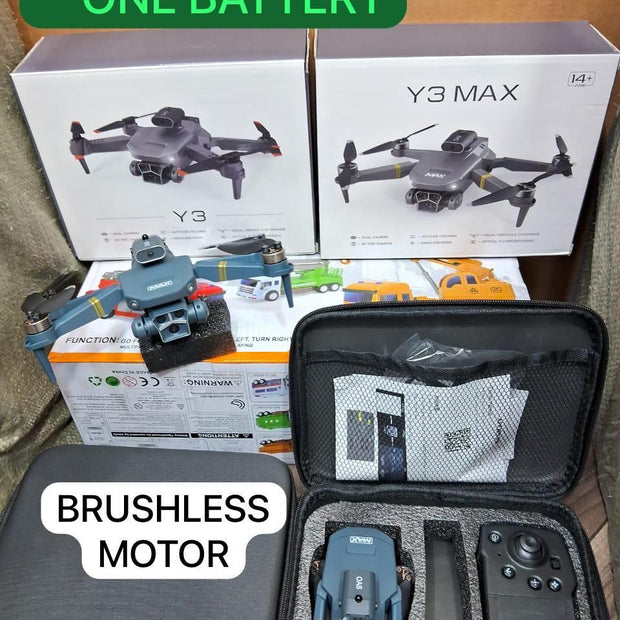 Y3 MAX Foldable Drone with Triple Camera & Brushless Motor RC Quadcopter