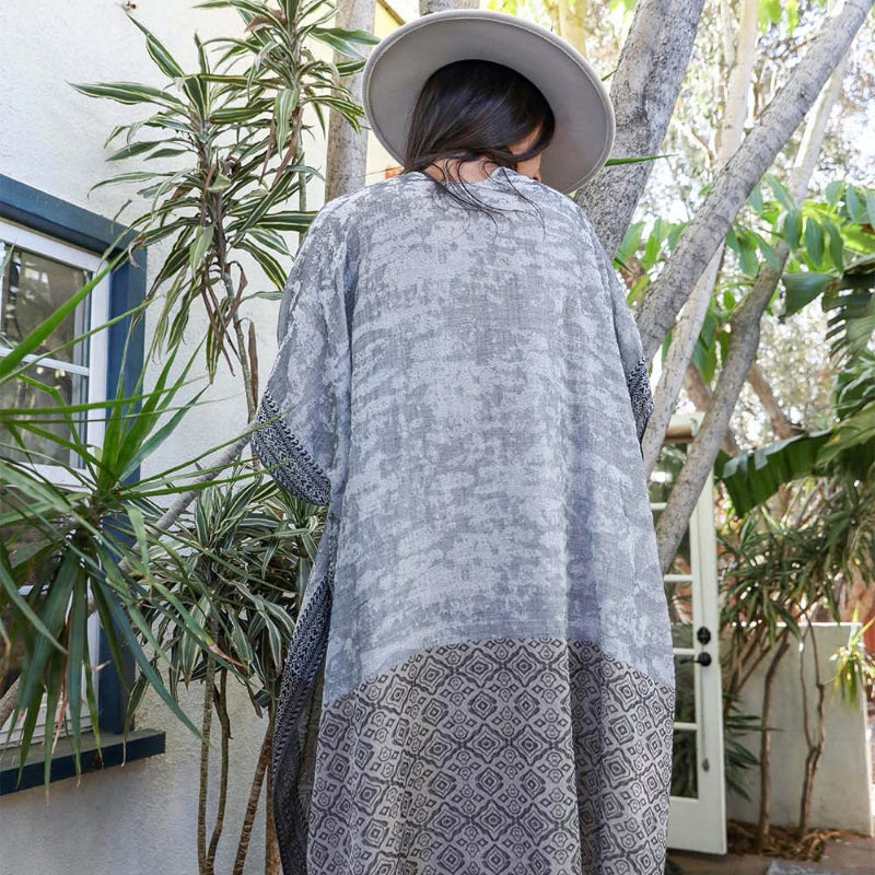 Women Gradient Kimono Cardigan Open Front Lightweight Cover Up