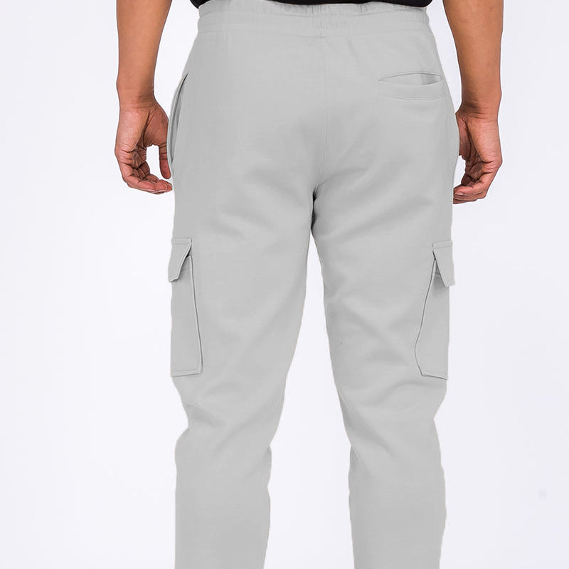 Cargo Jogger Pants – Light Grey Utility Style