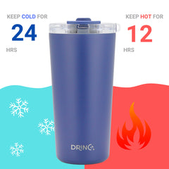 DRINCO® Seattle 20oz Insulated Tumbler Spill Proof Lid w/straw-Blue