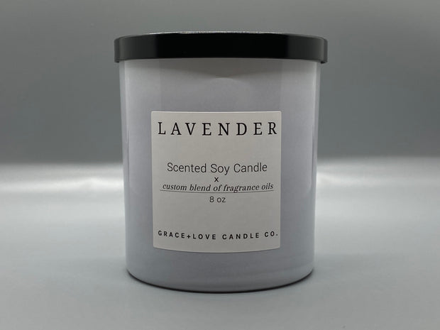 Bougie de soja à la lavande 8 oz
