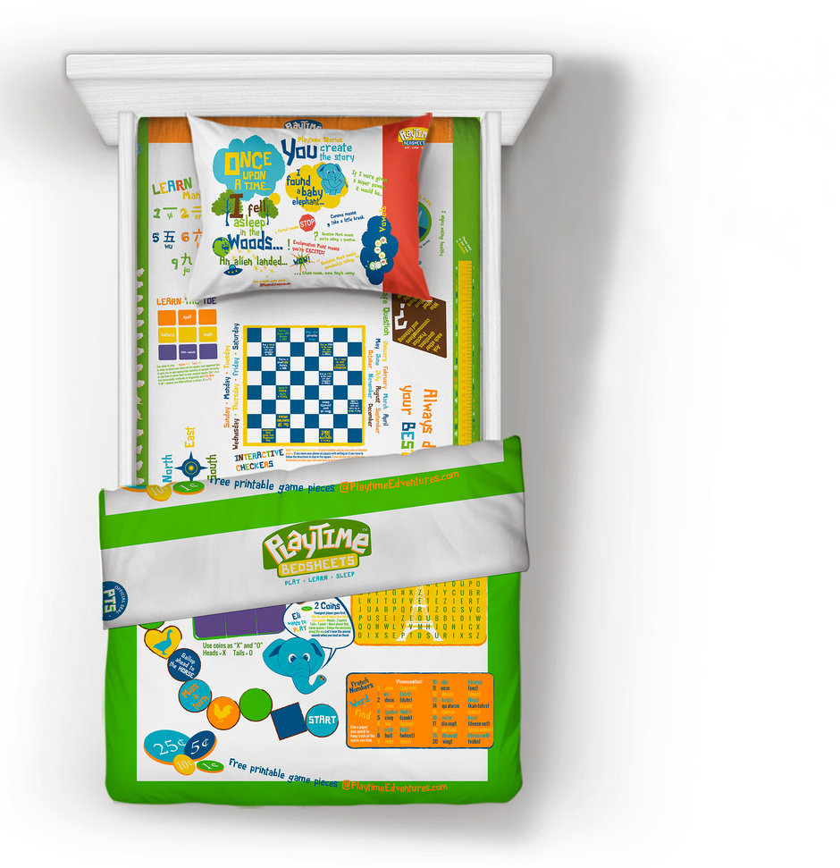 Unisex Playtime Bed Sheets Twin