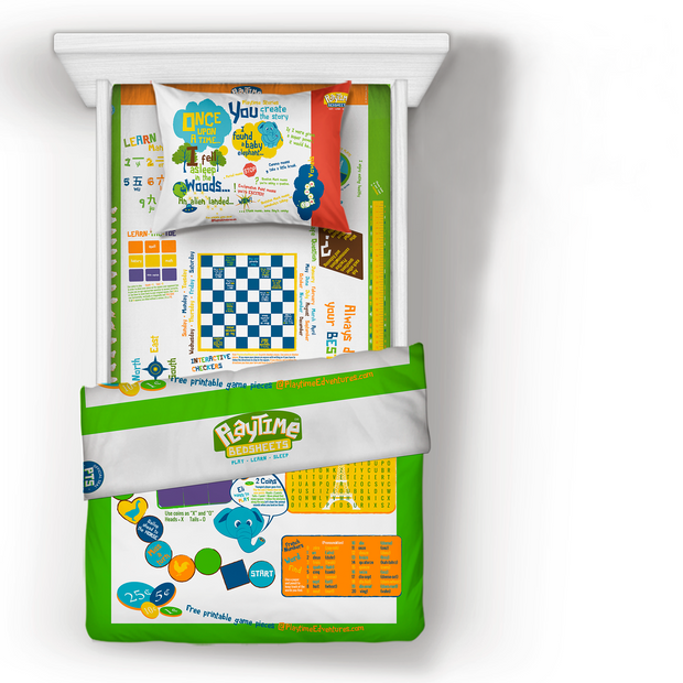 Unisex Playtime Bed Sheets Twin