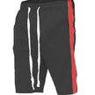 Men’s Athletic Shorts – Black Drawstring Shorts with Red Side Stripe