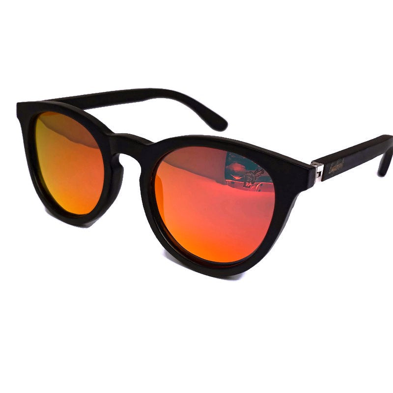 Sunset Mirror Lenses Polarized with Full Frame Black Bamboo