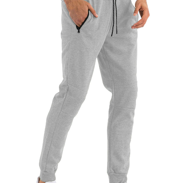 Men’s Gray Jogger Pants with Zippered Pockets