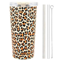 DRINCO® Seattle 20oz Insulated Tumbler Leakproof w/straw-Leopard